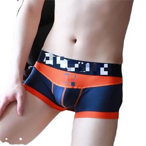 High Quality Cotton Men's <b>Boxer</b> Underwear Fashion Letter Belt Men's U Convex Pouch Breathable Solid Color Male Panties Shorts - Product Image 1