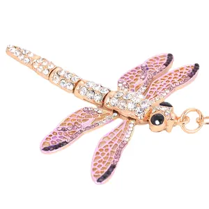 Fashion gift Dragonfly keychain bag hundred hitch car metal key chain pendant wholesale