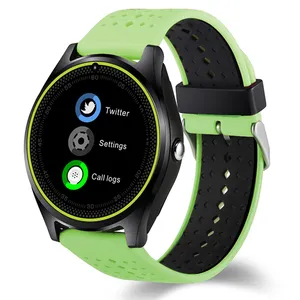 2021 rotondo Schermo Del Telefono Chiamata BT Astuto Della Vigilanza V9 Android Compatibile Smartwatch 2G GSM Reloj Inteligente