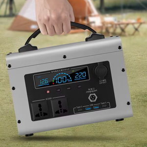 Station d'alimentation portable d'urgence avec batterie LiFePO4, onduleur à onde sinusoïdale pure, recharge solaire/AC/voiture pour le camping - Product Image 1