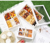 IMEE blanc carte papier pique-nique pâturage boîte jetable emballage boîte Camping sortie Barbecue fruits Dessert lumière nourriture boîte