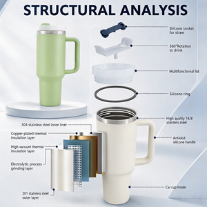 Custom 40oz Adventure Tumbler with Handle Vacuum Insulated <b>Metal</b> Cup Double Wall Stainless Steel Travel Coffee Mug - Product Image 5