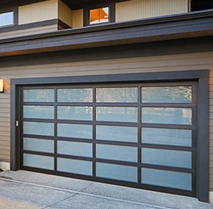 <span class=keywords><strong>Porte</strong></span> de <span class=keywords><strong>garage</strong></span> basculante moderne électrique <span class=keywords><strong>automatique</strong></span> noire commerciale pleine vue sectionnelle en aluminium et en verre - Product Image 2