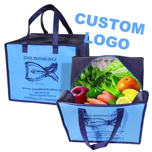 Wholesale Reusable Aluminum Waterproof Non Woven Cooler Bag Custom Printed Thermal Insulated Food Delivery Bags