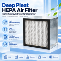 Filtre HEPA personnalisé en aluminium H13 H14 avec séparateur en feuille d'aluminium et cadre galvanisé pour salle blanche industrielle et CVC