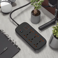 Multifonction Power Extension Desktop Power Strip 4 ports USB 2 Type C Universal Electric Universal Power Strip with Usb Ports
