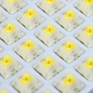 Interrupteurs <span class=keywords><strong>Gateron</strong></span> KS-3X1 Milky <span class=keywords><strong>Yellow</strong></span> V2 avec 5 broches RGB linéaires 63g tige MX pour clavier mécanique - Product Image 6