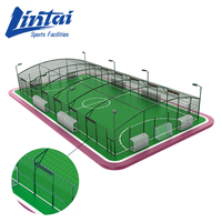 Terrain de Futsal de Haute Qualité à Longue Durée de Vie, Cage de Football 5 Contre 5 avec Panneaux, Terrain de Football Professionnel avec Cage