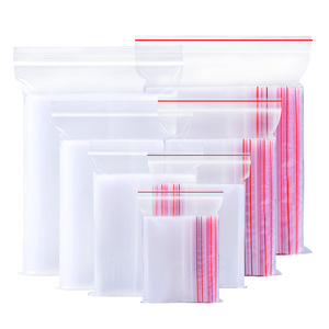 Resealable Small to Large Flat Food Packaging Clear Transparent PE Plastic ZipLock Bags For Clothing