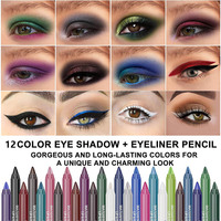 Eyeliner Liquide ou Crayon Waterproof Longue Tenue 14 Couleurs, Non Baveux, Sans Estompage, Maquillage Cosmétique Sexy pour Femme