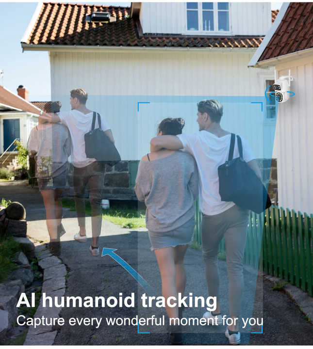 Wifi Survalance Camera 3MP Three Lens PTZ Camera Dual Lens human tracking Security main image 0