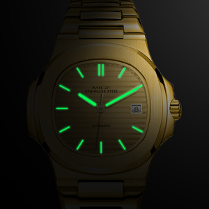 Reloj Mecánico Automático de Lujo de 42 mm con Fecha, Tono Dorado, Acero Inoxidable 316L, Analógico para Hombre, Movimiento Miyota - Product Image 4