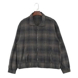 Высококачественная мужская куртка-пальто в стиле ретро с длинным рукавом, из смесового хлопка, с возможностью индивидуального пошива, в клетку - Product Image 1