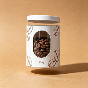 Boîte d'emballage alimentaire et pour café biodégradable sur mesure, lot de 5, conteneur de stockage pour grains de café de 2 oz - Product Image 1