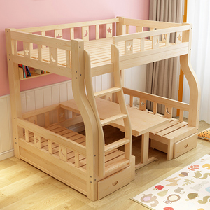 High Quality Indoor Bedroom Furniture Set Kids Wooden Double Bunk <strong>Bed</strong> for Children with Desk Drawer and <strong>Slide</strong> <strong>Bed</strong> Preschool - Product Image 2