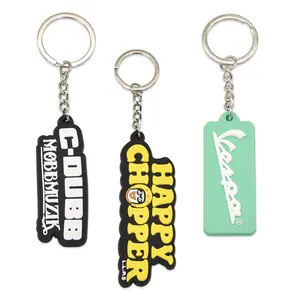 Wholesale custom personalized key holder logo soft pvc key chanins anime cartoon keyring for sale