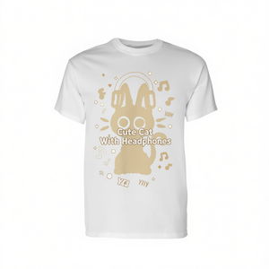 Camiseta de manga larga con diseño de gato lindo con auriculares, estilo Y2k, diseño retro de los años 90 - Product Image 2