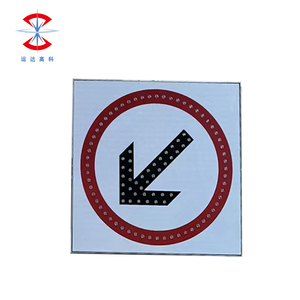 Năng lượng mặt trời chiếu sáng LED nhôm hướng giao thông phản chiếu nhấp nháy bảng hiệu trái và phải arrowtraffic dấu hiệu với bảng điều khiển - Product Image 5