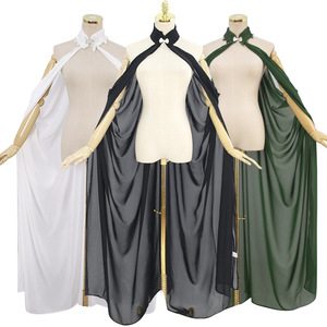 <span class=keywords><strong>Noir</strong></span> Ivoire <span class=keywords><strong>en</strong></span> mousseline de soie Halter Cape Thin Bride Femme - Product Image 1
