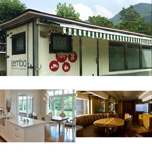 Moderna caravana de acero para 4 personas, negra, con cocina extraíble, suelo de madera y diseño cómodo. - Product Image 4