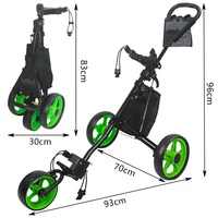 COMMENT VRAI Chariot de golf pliable et léger de haute qualité Chariot de golf à 3 roues en aluminium avec porte-gobelet de frein à pied