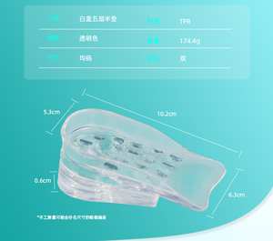 Solette Regolabili a <span class=keywords><strong>5</strong></span> Strati in TPR per Tallone, Comode e Flessibili, con Aumento di Altezza 3-6 <span class=keywords><strong>cm</strong></span>, per Uomini e Donne - Product Image 6