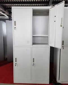 Armoire de rangement en acier pour vêtements, 2 niveaux, 4 portes, placard, garde-robe, métal, vestiaire de gym, école - Product Image 3