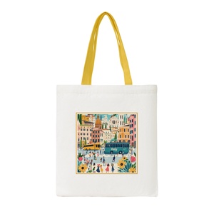 Un vistazo al patrón de paisaje urbano, bolso de lona, bolso de hombro de compras reutilizable personalizado Vintage para mujer, personalizado - Product Image 5