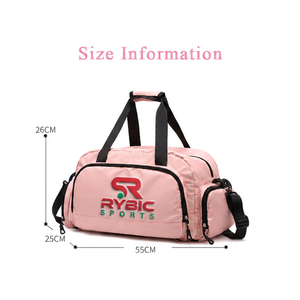 Sac de sport RYBIC rose grande capacité en polyester avec fermeture éclair et sangle réglable unisexe pour fitness et loisirs - Product Image 4
