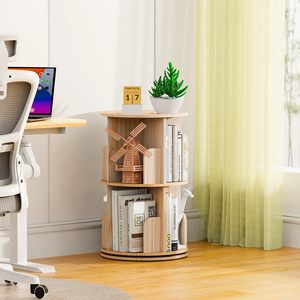OEM personnalisé à 2 niveaux 360 affichage pivotant bibliothèque d'angle moderne réglable petite étagère rotative pour <span class=keywords><strong>chambre</strong></span> d'enfants salon - Product Image 4