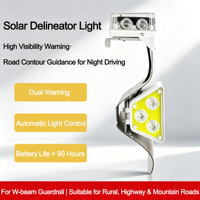 Delineateur de garde-corps solaire, Indicateur routier solaire à LED SGDL5&10, Étanche IP66, Flash synchronisé et lumière de circulation, pour poutre en W