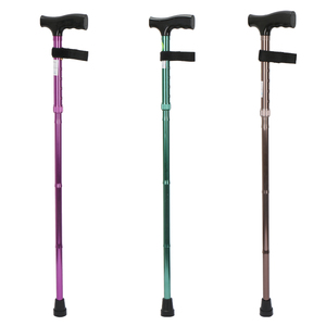 Canne de marche réglable avec sangle de poignet, poignée en T, hauteur réglable, en aluminium, pour personnes âgées, hommes et femmes - Product Image 1