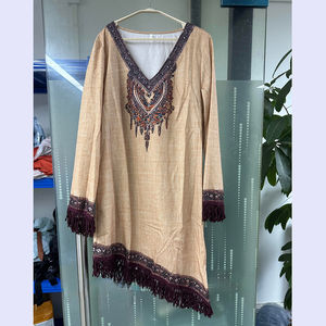 Robes de style occidental pour femmes Channel 2025, robes longues à manches longues imprimées, style cowgirl <span class=keywords><strong>chic</strong></span>, robes à franges asymétriques, robes mi-longues fluides - Product Image 5