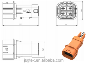 Hochspannung stecker 4 Pins Hochs trom für Elektro fahrzeug HVC530-46A IP67 mit HVIL für EV-Batterie pack, OBC, PDU - Product Image 5