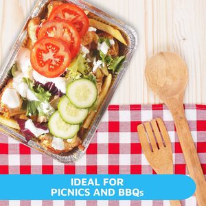 Disposable Food Packaging Aluminum <b>Containers</b> Tin <b>Foil</b> Dishes Catering Aluminium <b>Foil</b> Tray With Plastic Lid 260ml ~ 1750ml - Product Image 5