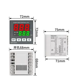 TDK0302 72*72 regolatore di temperatura e umidità con sensori T/H da 3 metri e misuratori T/H