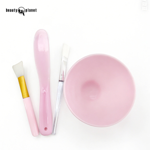Ensemble de spatules en argile 4-en-1 Beauty Planet Facial Spa pour masques DIY, pinceaux de mélange cosmétique et bol en silicone pour soins de la peau - Product Image 4