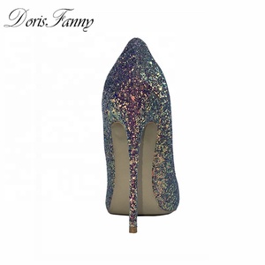 Wholesale Price Summer Autumn Purple Glitter Pointed Toe Sexy Ladies Stiletto High Heels <b>Shoes</b> Breathable Large Size Women Pumps - Product Image 6