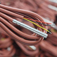 Capteur de température DS18B20 avec coque métallique de qualité alimentaire, câble élastique de 2 m, couleur marron