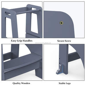 Taburete escalonado de madera, torre de pie, Torre pequeña para niños pequeños, ayudante de cocina, silla plegable Montessori de madera, Torre Inclinada - Product Image 4