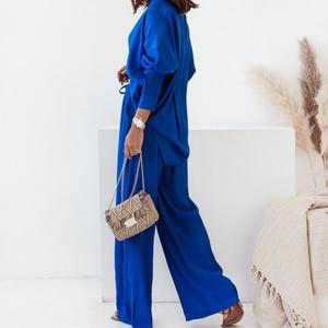 เสื้อเชิ้ตสีพื้นทรงหลวม กางเกงขายาวลำลอง ชุดเซ็ต 2 ชิ้น แฟชั่นสำหรับผู้หญิง - Product Image 3