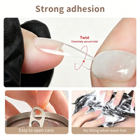 Colle à ongles solide épaisse non toxique sans HEMA, sans TPO, sans TMPTA, adhésif puissant pour ongles à presser, gel UV, gel souple
