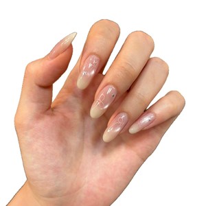 <span class=keywords><strong>Uñas</strong></span> Postizas de Matcha Vainilla con Diseño de Ojo de Gato, Estilo Dulce, Hechas a Mano, con Detalles <span class=keywords><strong>en</strong></span> <span class=keywords><strong>Amarillo</strong></span> Crema y Estilo Francés - Product Image 5