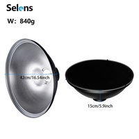 Réflecteur Selens 42 cm (16 pouces) argenté type Beauty Dish avec grille nid d'abeille pour flash de studio photo