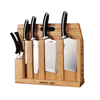 Konoll ensemble d'outils de cuisine multifonction 7 pièces ensemble de couteaux à désosser couperet chinois avec planche à découper en bambou
