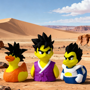 Vashine - Manualidades de Plástico Impresas en 3D, Lindos Patos de Goku, Freezer y Majin Buu, Divertidas Decoraciones para el Hogar, Juguetes de Colección para Niños - Product Image 1