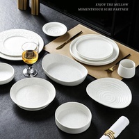 Service de table en céramique minimaliste élégant, écologique, sans BPA, assiettes à steak, plats à dessert, bols à salade, bols à pâtes, restaurant, hôtel