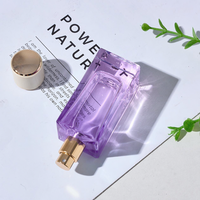 Nouveau design, flacon de parfum carré personnalisable en verre dégradé, avec bouchon pompe, capacité 50 ml, pulvérisateur scellé imprimé