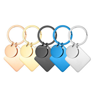 Cá Nhân Thép Không Gỉ Keychain Quyến Rũ Biểu Tượng Tùy Chỉnh Vòng Hình Dạng Thăng Hoa Trống Kim Loại Pet Dog Tên ID <span class=keywords><strong>Tag</strong></span> Cho Khắc - Product Image 3