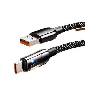 Câble de charge super rapide USB Type C 6A à angle droit 240W QC 3.0 pour téléphone portable Samsung Xiaomi, <span class=keywords><strong>cordon</strong></span> de données chargeur LED - Product Image 1